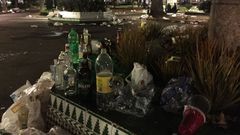 Basura generada por el macrobotell�n del d�a de todos los Santos del 2017