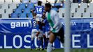 Gol Toche Boateng Real Oviedo Extremadura Carlos Tartiere.Los futbolistas del Real Oviedo celebran el gol de Toche ante el Extremadura