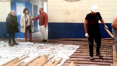 La alcaldesa y el concejal Alberto Balado visitaron las obras del polideportivo