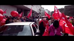 Manifestación de CC.OO. y UGT en Lugo