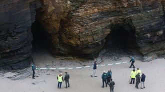 Imagen de la zona donde muri� la joven, acordonada despu�s del accidente