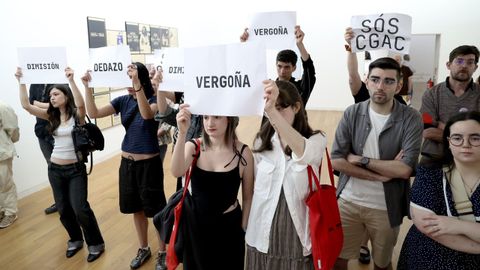 Protesta no CGAC contra a designaci&oacute;n da nova direcci&oacute;n do museo, nunha imaxe tomada en xu&ntilde;o pasado.