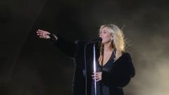 Miley Cyrus en un momento de su concierto