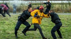 El problema en la entrada del Eurotnel en Calais (Francia)