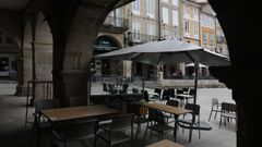 Terrazas en la praza Maior de la capital ourensana