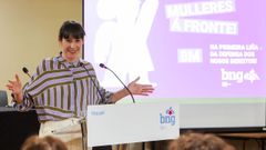 Ana Pont�n durante un acto previo al 8M.