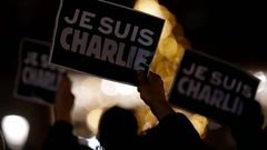 Concentracin en Estrasburgo en enero del 2015 tras el ataque al semanario satrico francs Charlie Hebdo