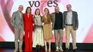 Florentino Cacheda, �ngela Banzas, Mar�a Soa, Luc�a Freitas, Kin Mart�nez y Daniel Hermosilla, en VOZes 2026