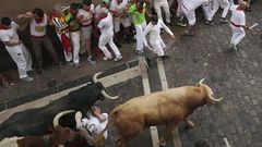 Tres heridos por asta de toro en el primer encierro de sanfermines