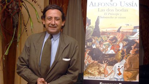 Alfonso Ussa en la presentacin del libro Las dos bodas, el prncipe y Sotoancho se casan.