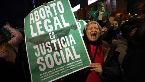 Una mujer protesta contra el proyecto de ley antiabortista el pasado 31 de julio