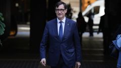 El presidente de la Generalitat de Catalua, Salvador Illa, ayer llegando al Palau Robert de Barcelona.