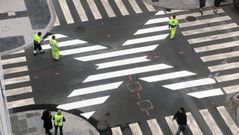 El nuevo paso de cebra en diagonal de A Coru�a