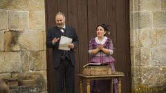 Os Quinquill�ns, durante unha das visitas teatralizadas �s Torres do Allo