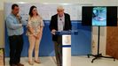 Carlos M�rquez Ron, Nuria Delmiro y Jos� Ignacio L�pez, durante la presentaci�n del Rallye de Avil�s