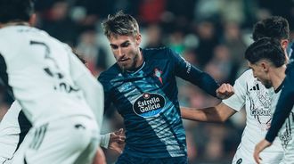 �scar Mingueza, durante el partido de Copa entre Celta y Albacete.