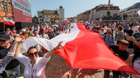 Manifestantes en Varsovia.