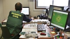 Imagen de archivo de un integrante del equipo de Investigaci�n�de delitos tecnol�gicos de la Guardia Civil