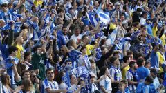 La afici�n del Deportivo celebrando el ascenso a Segunda