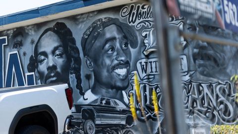 Un mural de Tupac Shakur en Las Vegas