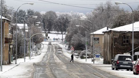 La travesa de Oural (Sarria), en una pausa de la nevada