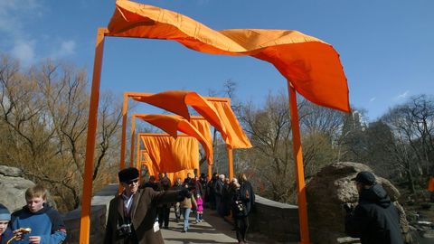 La obra The Gates, presentada en Central Park, en febrero del 2005