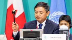 El ministro de Ecolog�a chino, Huang Runqiu, presidente de la COP15