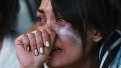 Una aficionada argentina llorando en la final del Mundial de F�tbol.