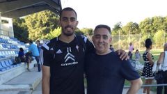 Borja Iglesias con su padre, Marcelino, durante su etapa como jugador del Celta B
