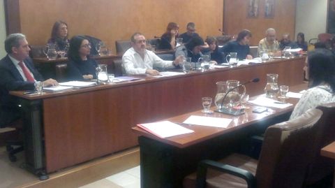 El grupo municipal del PP de Avil�s, durante el pleno.El grupo municipal del PP de Avil�s, durante el pleno