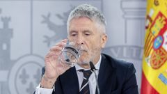 El ministro deL Interior, Fernando Grande-Marlaska, durante la rueda de prensa posterior al Consejo de Ministros.