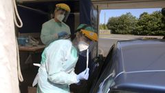 Punto de recogida de muestras para las pruebas del coronavirus en el hospital Novoa Santos de Ferrol