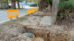 El tramo en obras de la avenida de Compostela