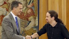 El rey Felipe recibe por segunda vez a Pablo Iglesias en Zarzuela