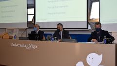 Manuel Reigosa, Ernesto Pedrosa e Ignacio Rodr�guez, en el �ltimo pleno del consello social de la Universidad de Vigo