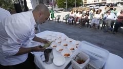 Showcooking del d�a de presentaci�n de la Feira do Bonito y Produart en Burela