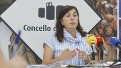 A alcaldesa de Lugo, Elena Candia, na rolda de prensa posterior � Xunta de Goberno Local.