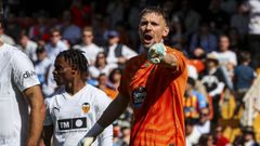 El guardameta del Celta Ionut Andrei Radu, durante el Valencia-Celta del domingo.