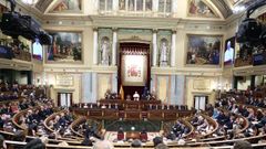 El papa pronunci� un discurso en una sesi�n conjunta de las Cortes Generales. Es la primera vez que un pont�fice habla en el Congreso de los DIputados.