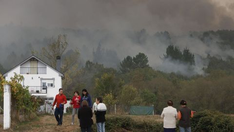 En Cereixa, el fuego estuvo muy cerca de las casas