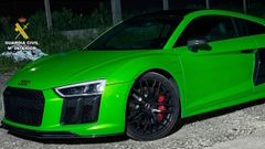 El coche de alta gama robado en O Pino y recuperado por la Guardia Civil.