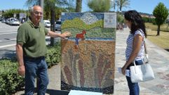 Uno de los azulejos de la exposici�n de Portonovo
