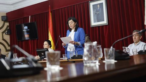 Candia, durante su discurso, ya como alcaldesa