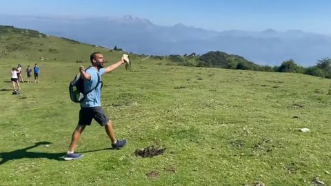 Jess Candel, Spiriman, en Asturias subiendo al Pico Pienzu 