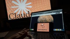 La pantalla de un ordenador con el logotipo de la inteligencia artificial Anthropic en Nueva York