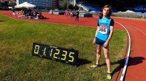 Leandro Vidal, rcord en los 500 metros, en categora sub 14