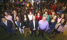 Ram�n Vigo y su equipo, ayer justo antes de la presentaci�n de los miembros de su lista. 
