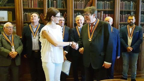 En imagen de archivo, el chef cervense Nando Blas recibiendo en Parsel Gran Collar de la Orden Hispano Francesa al Culto del Gran Maestro Paul Bocuse