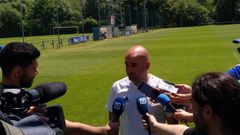 Pedro Arboleya Real Oviedo Femenino Requexon.Pedro Arboleya, tras el encuentro frente al Logro�o