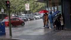 Una intensa granizada sorprendi a los vecinos de A Corua el sbado. 